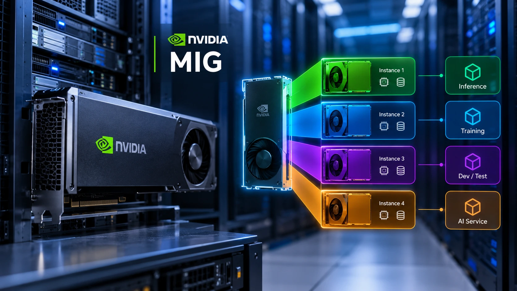 Splitting a GPU between workloads with NVIDIA MIG